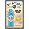 Gin Tonic - Plaque métal déco 60x40cm