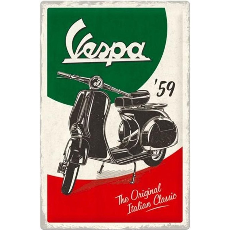 Vespa - Plaque métal déco 60x40cm