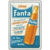 Plaque métal boisson Fanta relief 30x20 cm - 22347