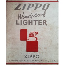 Plaque métal Zippo 40x32cm