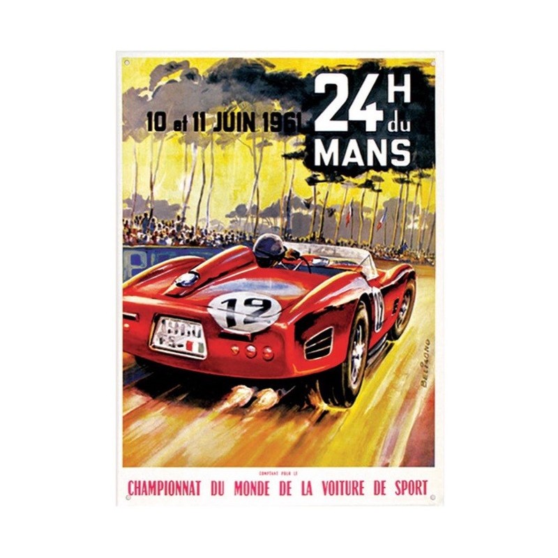 24h du Mans 1961 - Plaque de déco en métal