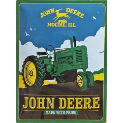 John Deere made with pride - Plaque de déco en métal 40x30cm