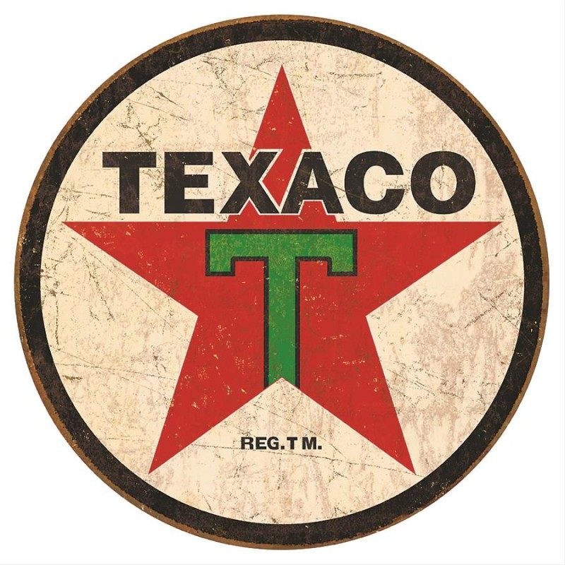 Texaco - Plaque de déco américaine en métal