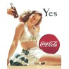 Pin up Coca Cola Yes - Plaque de déco en métal 40x31cm