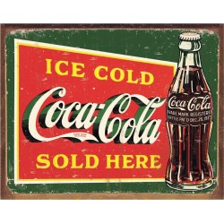 Coca Cola - Plaque de déco métallique - Dimensions 40x31cm