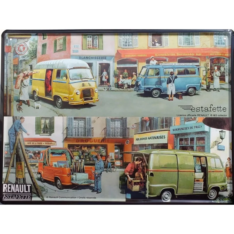 Renault Estafette - Plaque de déco en métal 40x30cm