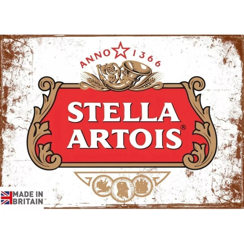 Stella Artois - Plaque de déco en métal 45x37cm