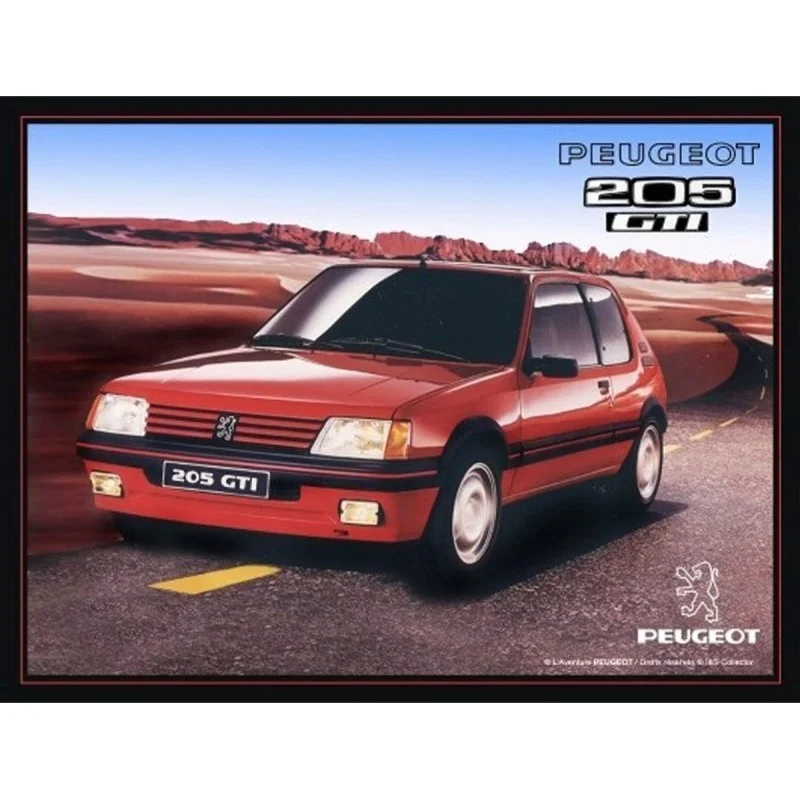 Peugeot 205 GTI - Plaque de déco en métal 40x30cm