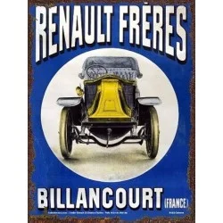 Renault frères Billancourt - Plaque de déco en métal 40x30cm