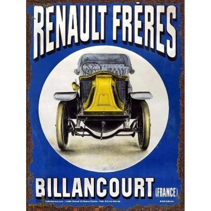 Renault frères Billancourt - Plaque de déco en métal 40x30cm