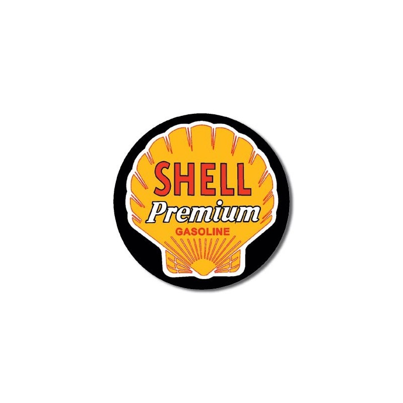 Plaque ronde en métal SHELL Premium gasoline
