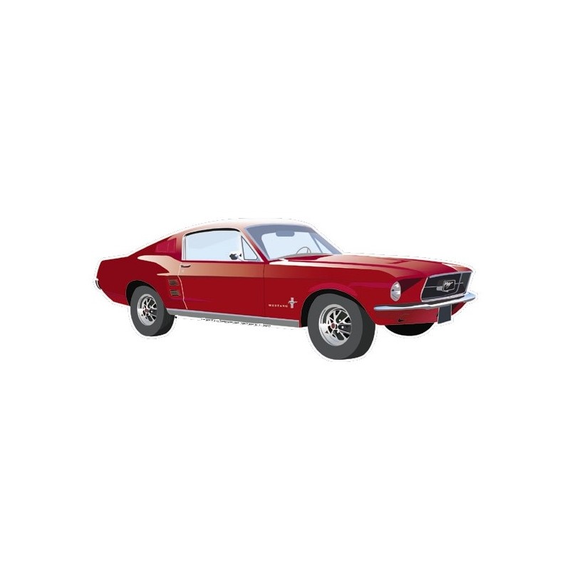 Plaque en métal Ford Mustang rouge