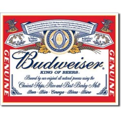 Plaque en métal bière Budweiser