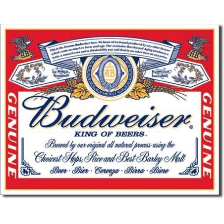 Plaque en métal bière Budweiser