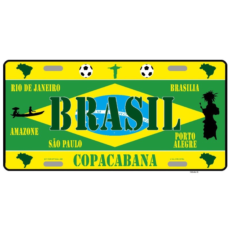 Plaque métal Brasil