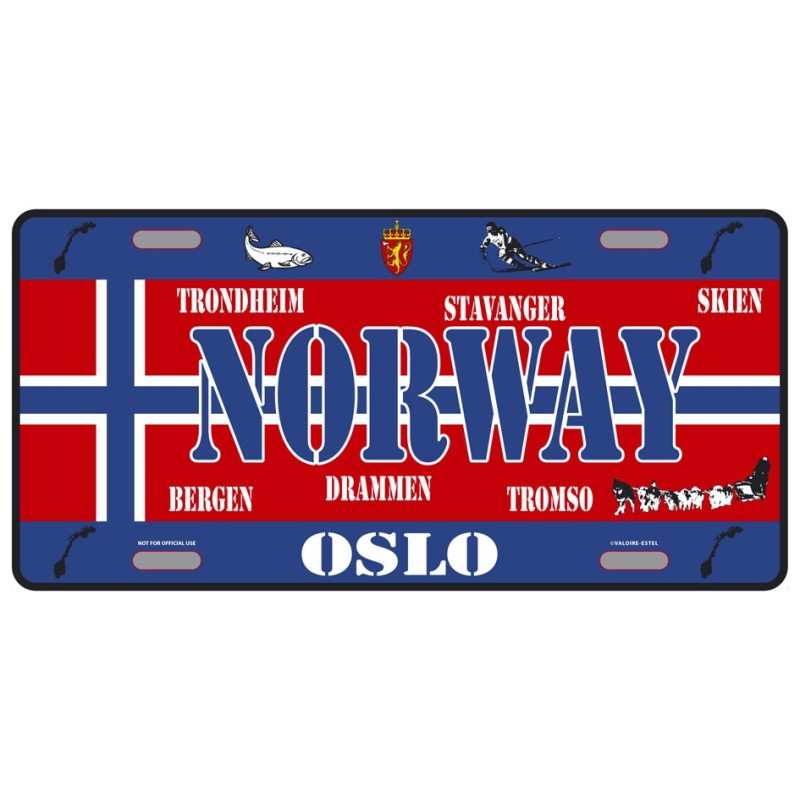 Plaque métal Norway (Norvège)