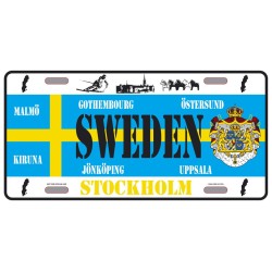 Plaque métal Sweden (Suède)