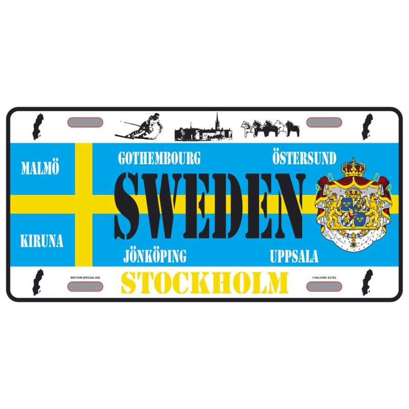 Plaque métal Sweden (Suède)