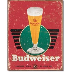 Plaque en métal vieilli bière Budweiser