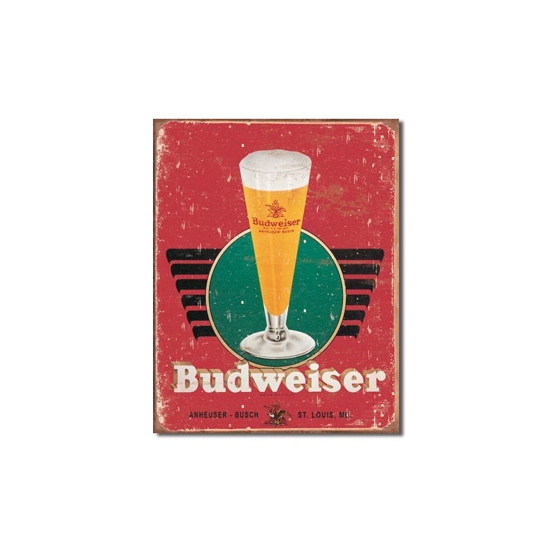 Plaque en métal vieilli bière Budweiser