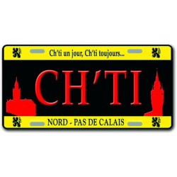 Plaque métal CH'TI Nord-Pas de Calais