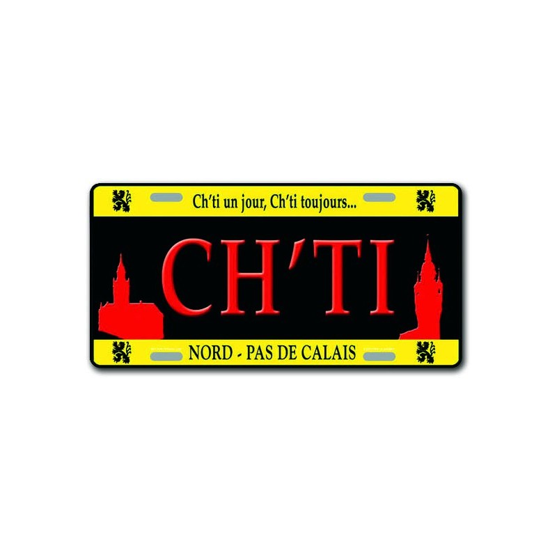 Plaque métal CH'TI  Nord-Pas de Calais