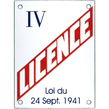 Plaque de porte émaillée "Licence IV" grand format
