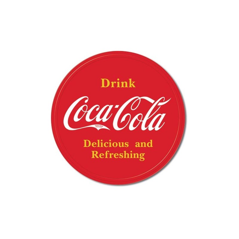 Plaque en métal Coca Cola ronde 30cm