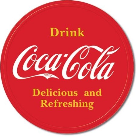 Plaque en métal Coca Cola ronde