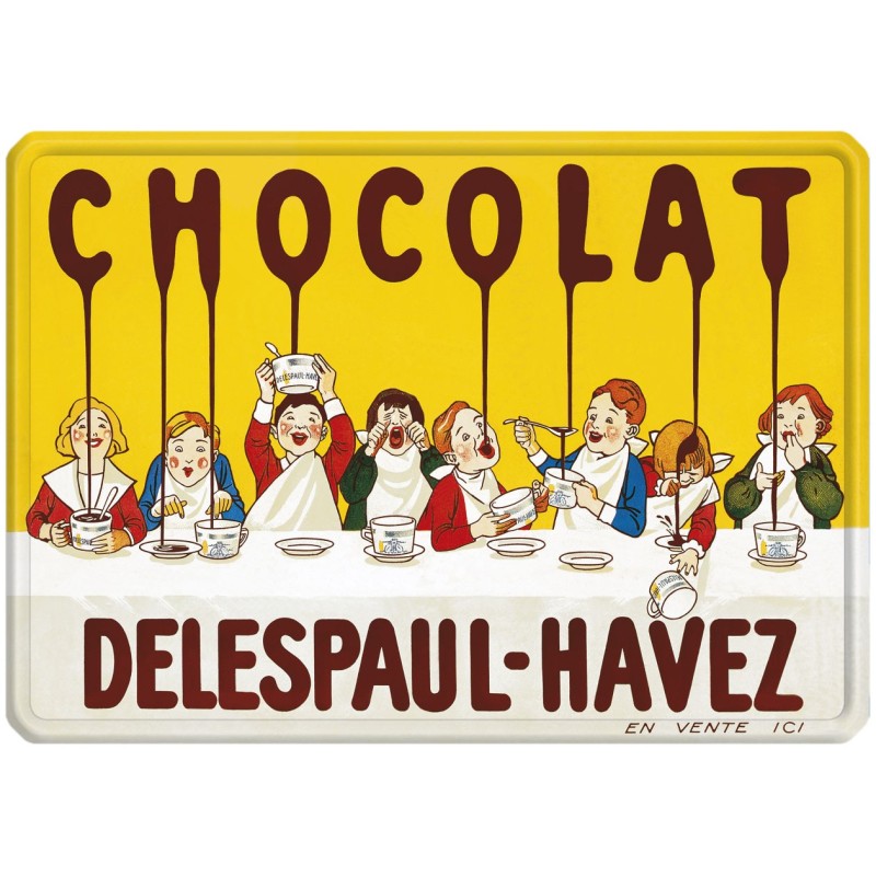 Plaque métal Chocolat Delespaul-Havez 30 x 40 cm