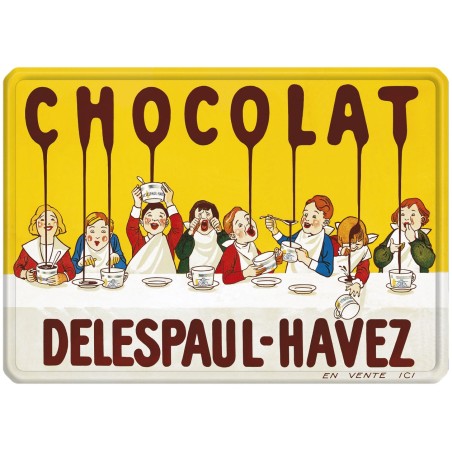 Plaque métal Chocolat Delespaul-Havez 30 x 40 cm