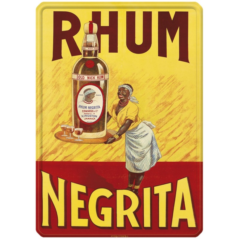 Plaque métal Rhum Negrita 30 x 40 cm