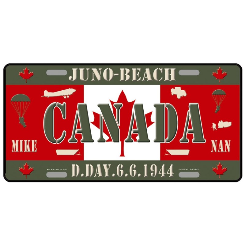 Plaque métal Canada 6-6-1944