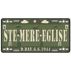 Plaque métal Ste-Mère-Eglise 6-6-1944