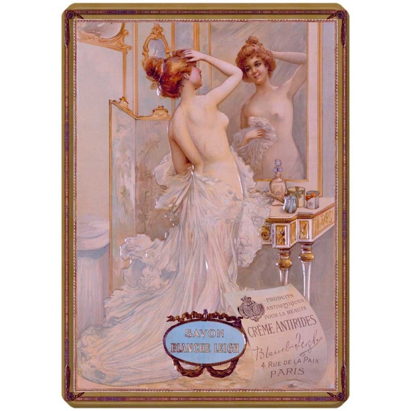 Plaque métal Savon blanche Leigh 30 x 40 cm