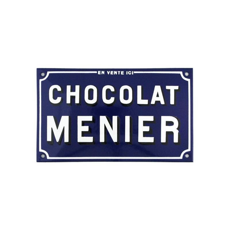 Plaque émaillée bombée Chocolat Menier 26x15cm