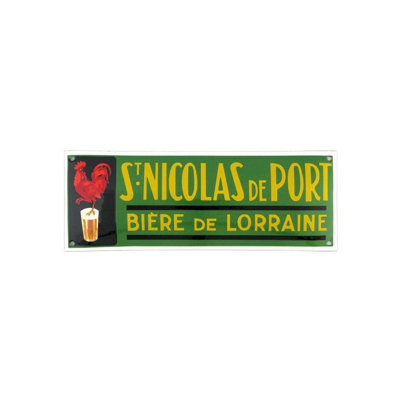 Plaque émaillée bombée Bière St Nicolas de Port