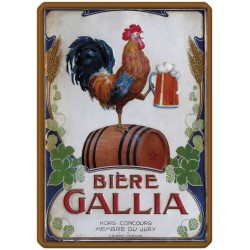 Plaque métal Bière Gallia...