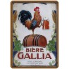 Plaque métal Bière Gallia 30 x 40 cm