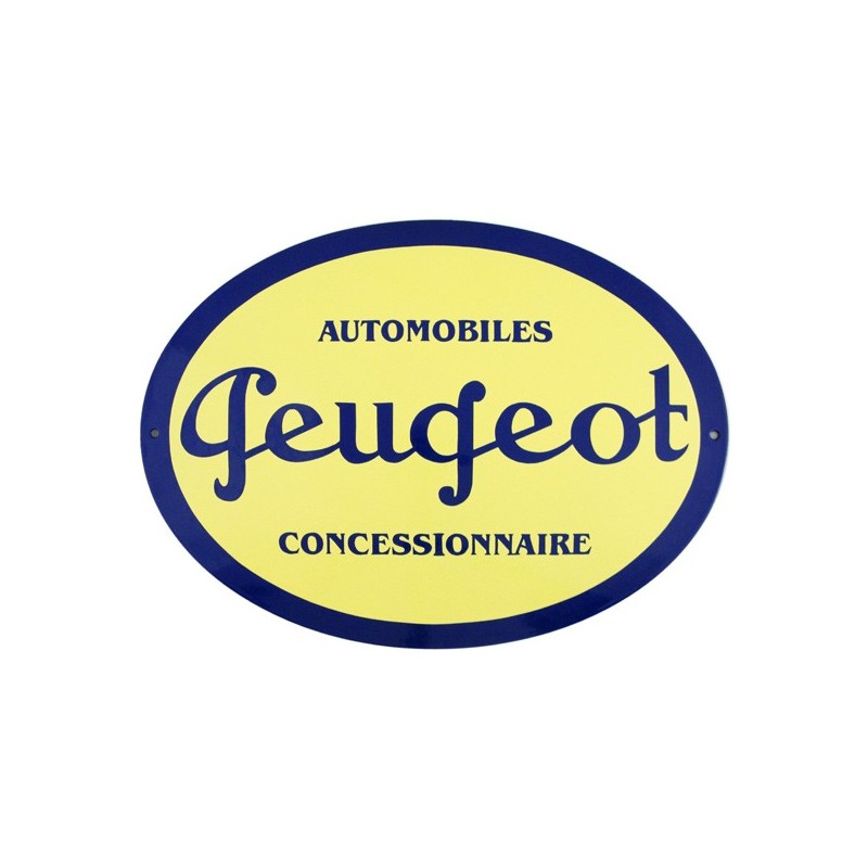 Plaque émaillée bombée Concessionnaire Peugeot