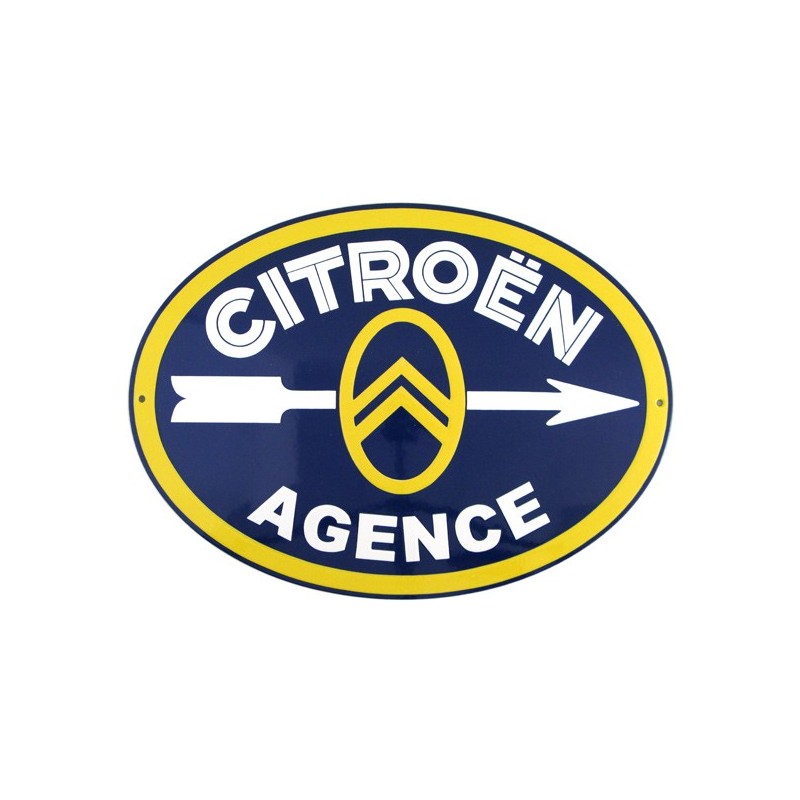 Plaque émaillée bombée Agence Citroën