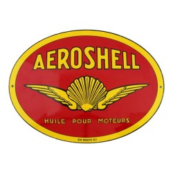 Plaque émaillée bombée Huile moteur Aeroshell