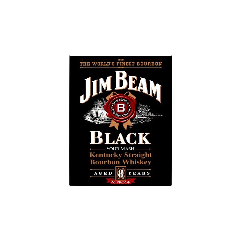 Plaque en métal whisky Jim Beam black