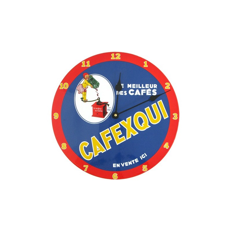 Horloge émaillée bombée Cafexqui