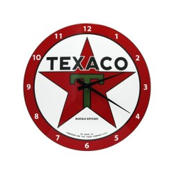 Horloge émaillée bombée Texaco