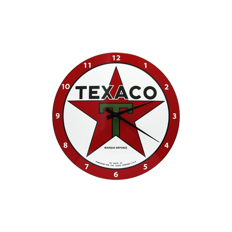 Horloge émaillée bombée Texaco