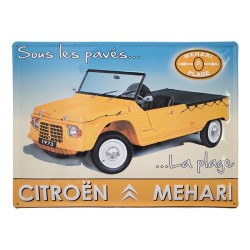 Plaque métal Citroën Mehari - 40 x 30 cm