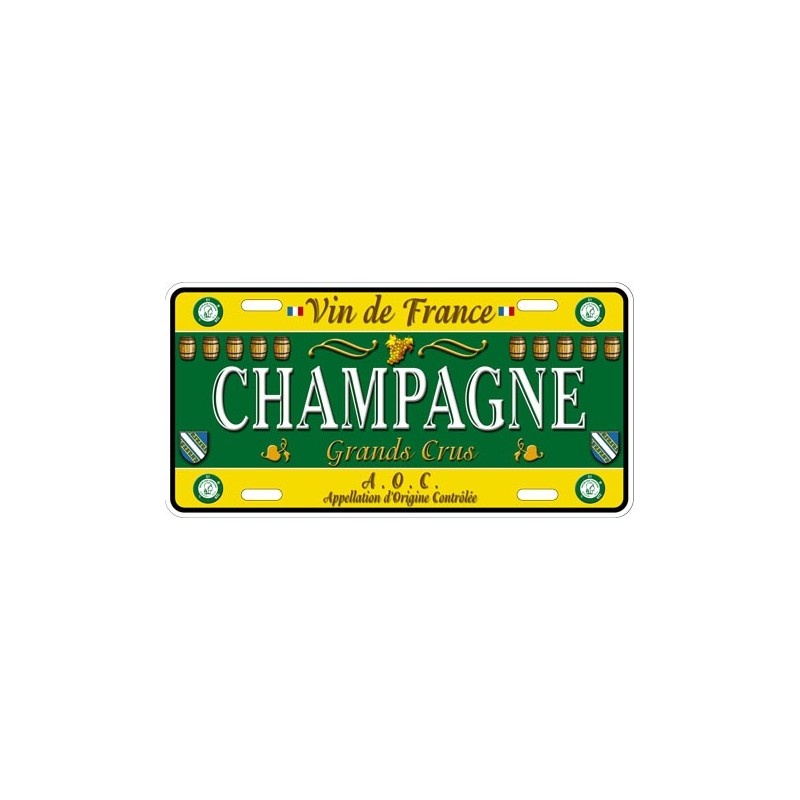 Plaque métal Champagne