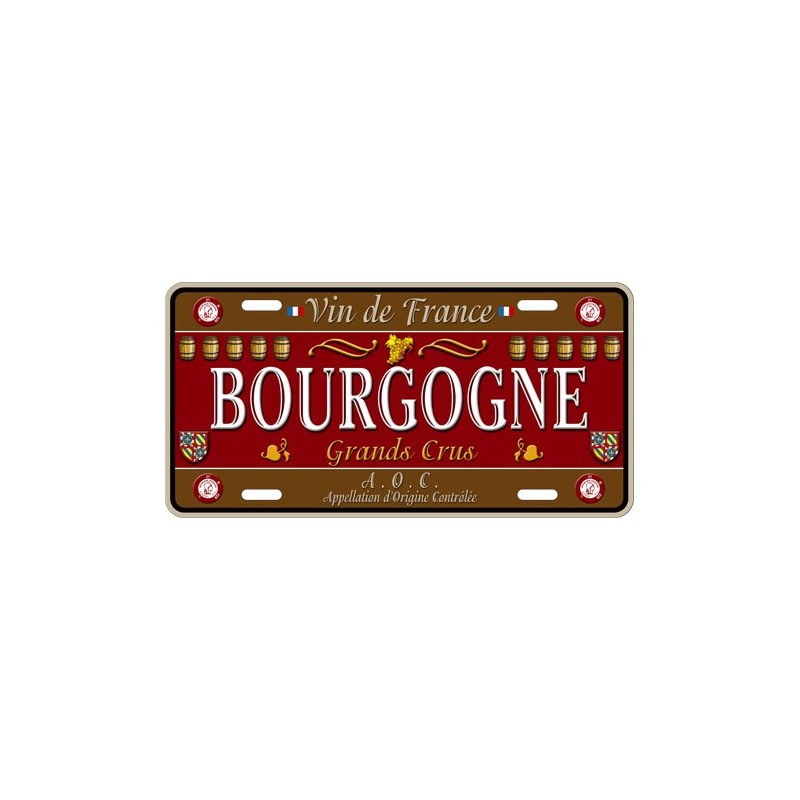 Plaque métal Bourgogne