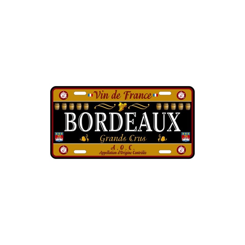 Plaque métal Bordeaux 30x15cm